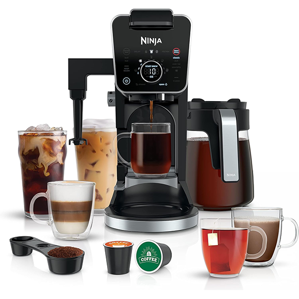 สินค้าพิเศษวันแบรนด์：เครื่องชงกาแฟแบบหยด Ninja พร้อมชุดกาแฟ K-Cup, ระบบกาแฟพิเศษ DualBrew Pro, เครื่องชงกาแฟที่ใช้ได้กับแคปซูล K-Cup, เครื่องชงกาแฟแบบเสิร์ฟครั้งเดียว 12 ถ้วย พร้อมกระดาษกรอง, CFP301